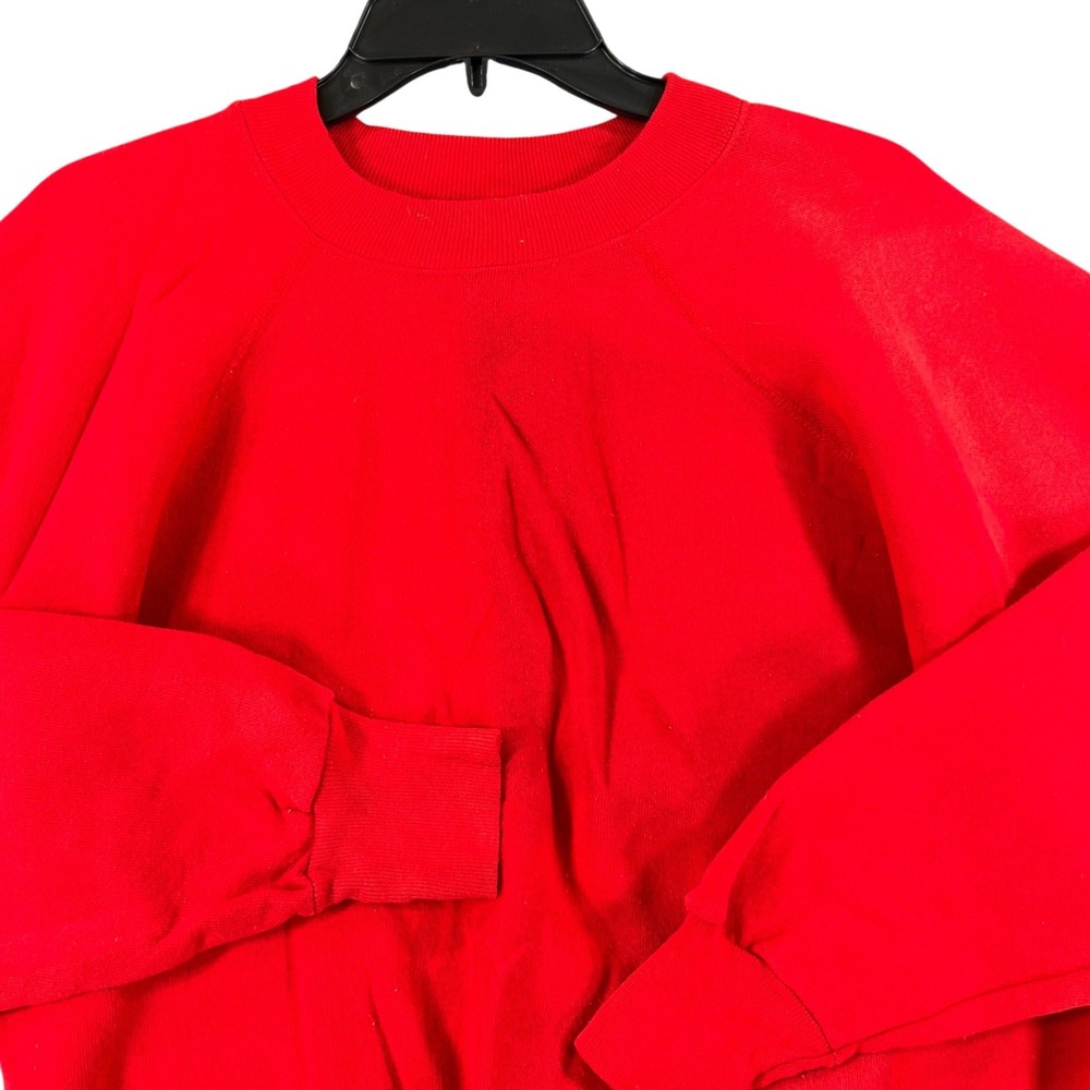 Vintage 80s Pannill Sweatshirt Mens L Red Raglan Blank USA Made